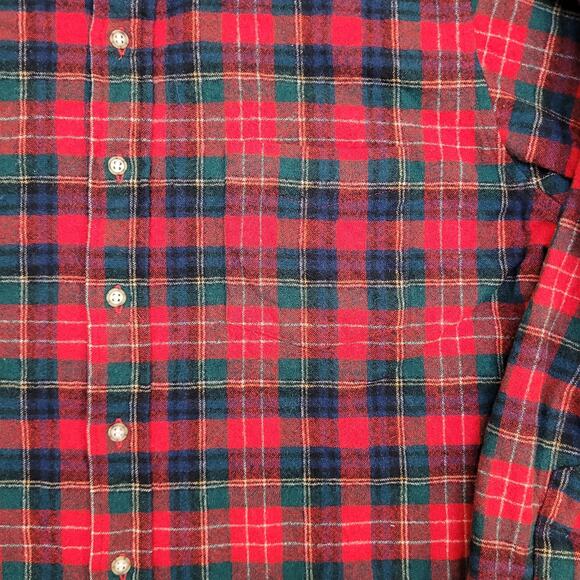 Vintage Pendleton Flannel Plaid Button Shirt Large 22x28 Wool - Picture 9 of 11